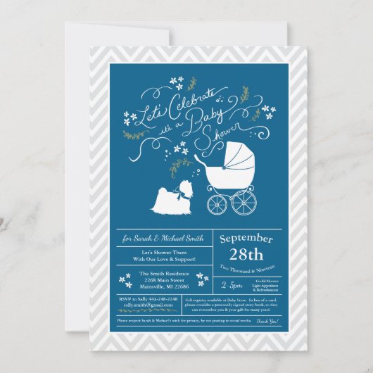 Maltese Baby shower Blue Boy Kaart (Voorkant)