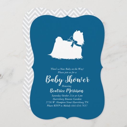 Maltese Baby shower Blue Boy Kaart (Voorkant / Achterkant)