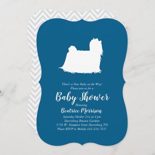 Maltese Baby shower Blue Boy Kaart (Voorkant / Achterkant)