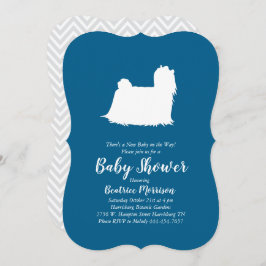 Maltese Baby shower Blue Boy Kaart