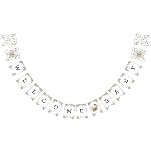 Maltese Baby shower Puppy Bunting Flags Vlaggetjes (Alle)