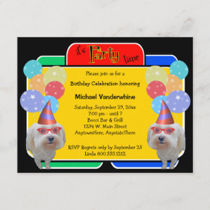 Maltese Birthday Barker Kaart