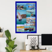 Maltese boats poster (Thuiskantoor)