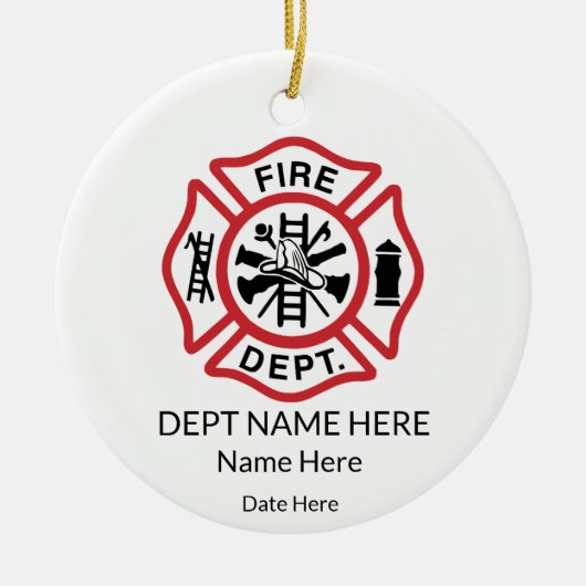 Maltese brandweerman keramisch ornament (Voorkant)