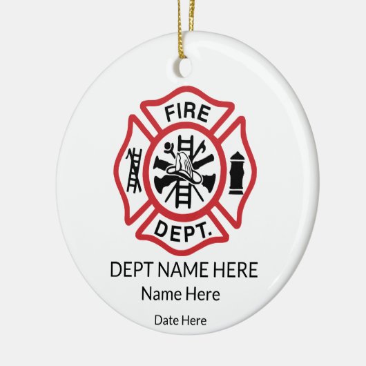 Maltese brandweerman keramisch ornament (Links)