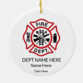 Maltese brandweerman keramisch ornament (Achterkant)