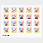 Maltese Butterfly KiniArt Vierkante Sticker (Vel)