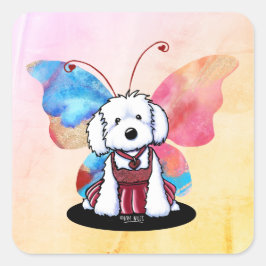 Maltese Butterfly KiniArt Vierkante Sticker