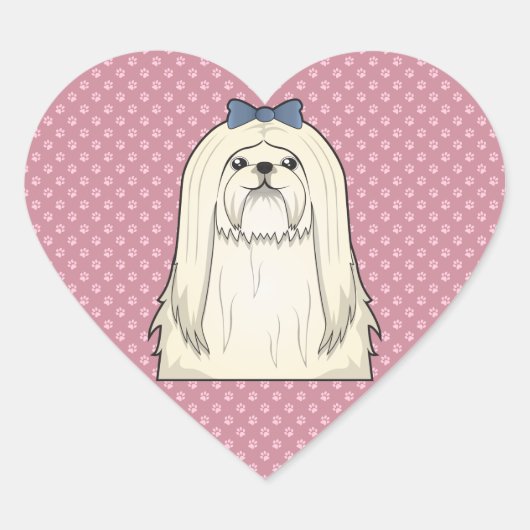 Maltese Cartoon Hart Sticker (Voorkant)