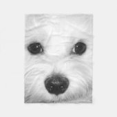 Maltese charme Schattige ogen en neus Fleece Deken (Voorkant)
