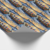 Maltese Christmas Boat Holiday Cadeaupapier (Hoek)