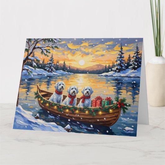 Maltese Christmas Boat Holiday Kaart (Voorkant)