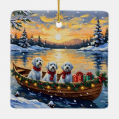 Maltese Christmas Boat Holiday Keramisch Ornament (Achterkant)