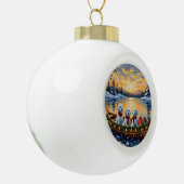 Maltese Christmas Boat Holiday Keramische Bal Ornament (Links)