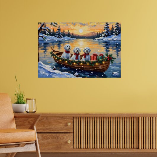 Maltese Christmas Boat Holiday Poster (Woonkamer 2)