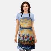 Maltese Christmas Boat Holiday Schort (Gedragen)