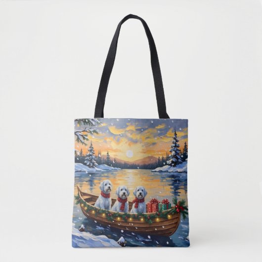 Maltese Christmas Boat Holiday Tote Bag (Voorkant)