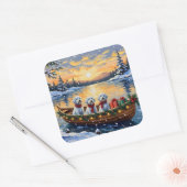 Maltese Christmas Boat Holiday Vierkante Sticker (Envelop)