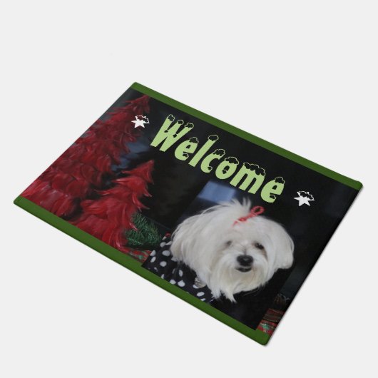 Maltese Christmas Deurmat (Schuin)