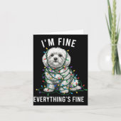 Maltese Christmas I'm Fine Everything Is Fine Kaart (Voorkant)