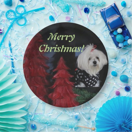 Maltese Christmas Papieren Bordje (Feest)