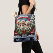 Maltese Christmas Red Truck Holiday Tote Bag (Dichtbij)
