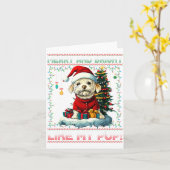 Maltese Christmas Tree Lights Decorations Dog Love Kaart (Gele Bloem)