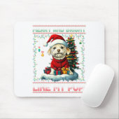 Maltese Christmas Tree Lights Decorations Dog Love Muismat (Met muis)