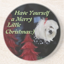 Maltese Christmas Zandsteen Onderzetter