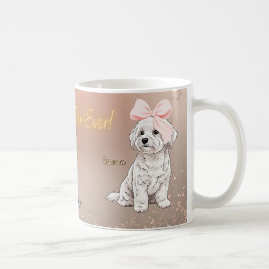 Maltese couple pet mug koffiemok (Rechts)