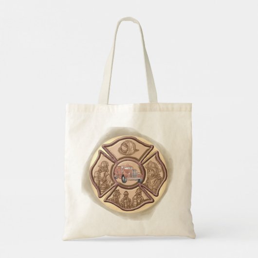 Maltese Cross Brandweerman Canvas tas (Achterkant)
