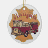 Maltese Cross brandweerman Firetruck ornament (Links)