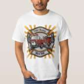 Maltese Cross Brandweerwagen Brandweerman Tshirt (Voorkant)