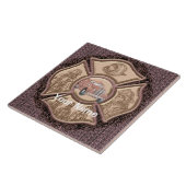 Maltese Cross Firefighter aangepaste Tegel Tegeltje (Zijkant)