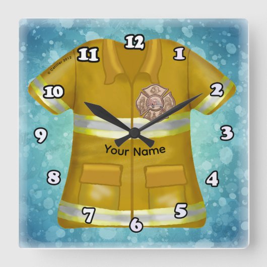 Maltese Cross  Firefighter  Vierkante Klok (Voorkant)