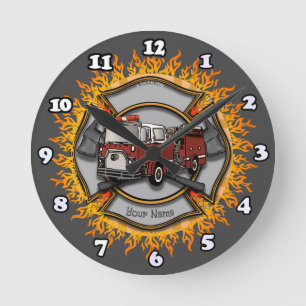 Maltese Cross Firetruck Brandweerman klok