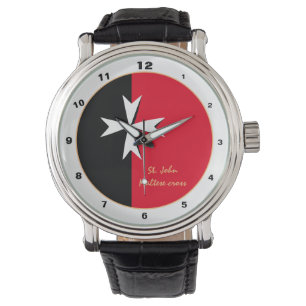 Maltese Cross & Malta Flag trendy mode / design Horloge