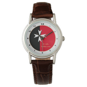 Maltese Cross & Malta Flag trendy mode / design Horloge