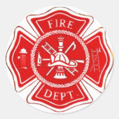 MALTESE CROSS RONDE STICKER (Voorkant)