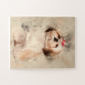 maltese dierenvrienden mannen vrouwen legpuzzel (Horizontaal)