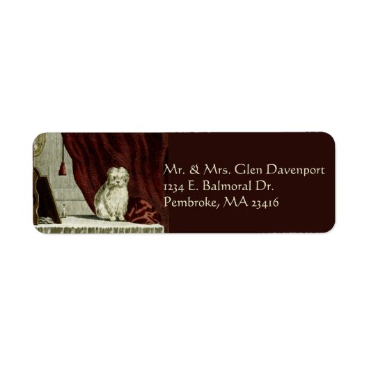 Maltese Dog Drawing Return Address Labels (Voorkant)