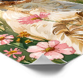 Maltese Dog Fluffy Waterverf Art Print Poster (Hoek)