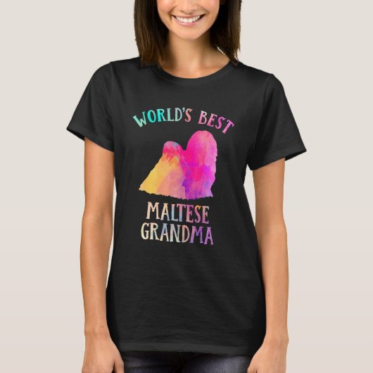 Maltese Dog Grandma  Worldu2019s Best Maltese Gran T-shirt (Voorkant)