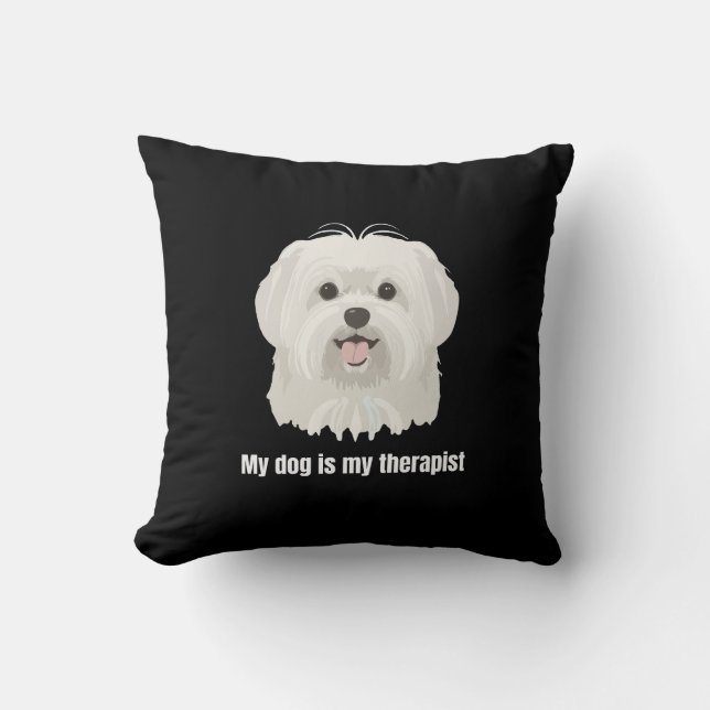 Maltese Dog Kussen (Voorkant)