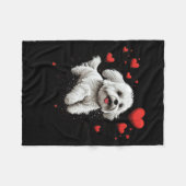 Maltese Dog Love Heart For Valentines Day Maltese  Fleece Deken (Voorkant (Horizontaal))