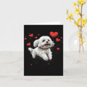 Maltese Dog Love Heart For Valentines Day Maltese  Kaart (Gele Bloem)