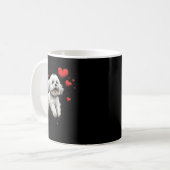 Maltese Dog Love Heart For Valentines Day Maltese  Koffiemok (Voorkant links)