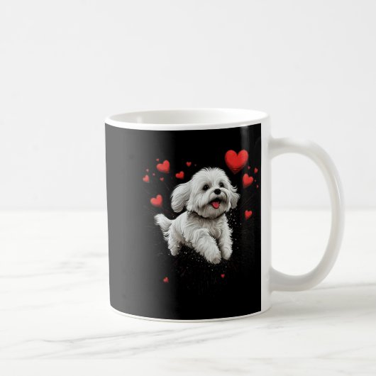 Maltese Dog Love Heart For Valentines Day Maltese  Koffiemok (Rechts)
