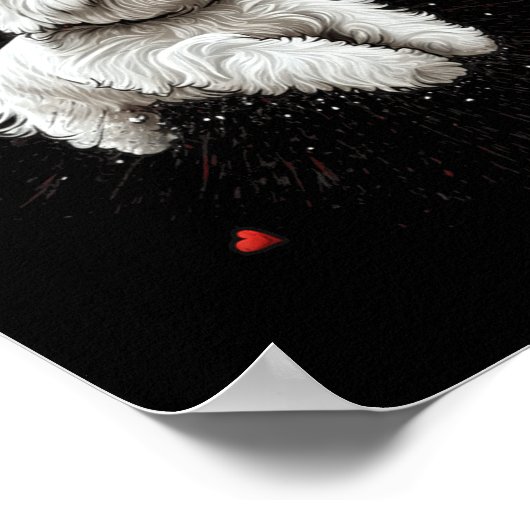 Maltese Dog Love Heart For Valentines Day Maltese  Poster (Hoek)