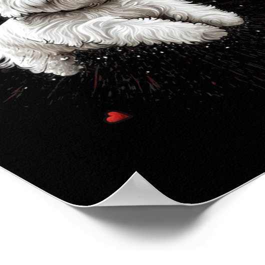 Maltese Dog Love Heart For Valentines Day Maltese  Poster (Hoek)